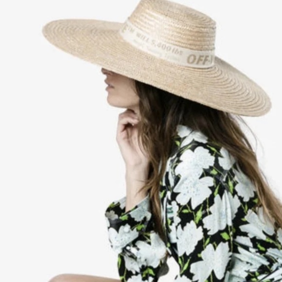 Off-White straw hat in Green - Picture 5 of 5